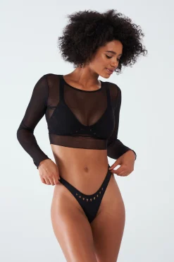 GIGI C Coverups|Matching Sets|Caroline Mesh Crop Top
