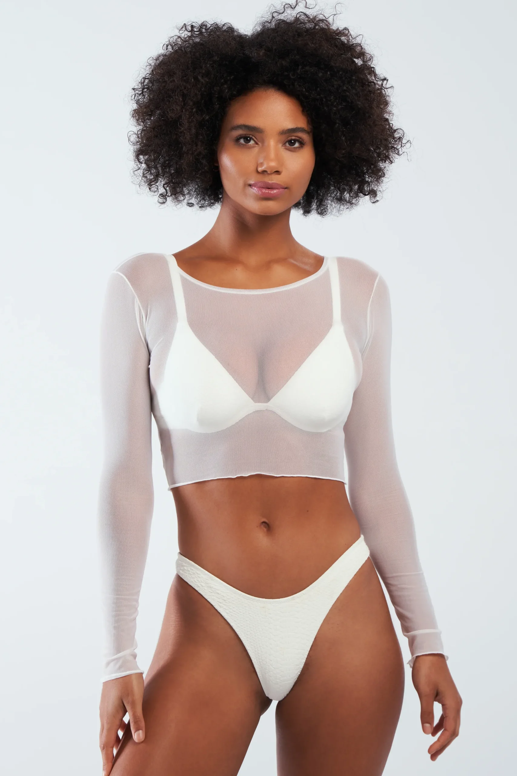 GIGI C Coverups|Matching Sets|Caroline Mesh Crop Top